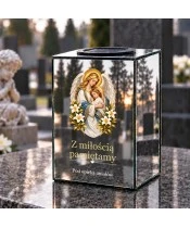 Znicz lustrzany solarny LED – Anioł Stróż - widok produktu