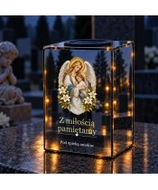 Znicz lustrzany solarny LED – Anioł Stróż - widok produktu
