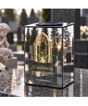 Znicz lustrzany solarny LED – Gotycka brama - widok produktu