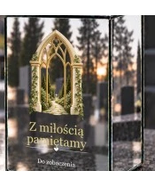 Znicz lustrzany solarny LED – Gotycka brama - widok produktu