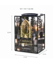 Znicz lustrzany solarny LED – Gotycka brama - widok produktu