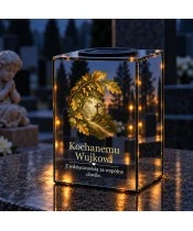 Znicz lustrzany solarny LED – Dla wujka - dębowy szlak - widok produktu