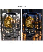 Znicz lustrzany solarny LED – Dla wujka - dębowy szlak - widok produktu