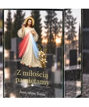 Znicz lustrzany solarny LED – Jezu ufam Tobie - widok produktu