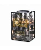 Znicz lustrzany solarny LED – Otwarta księga pamięci - widok główny