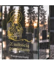 Znicz lustrzany solarny LED – Jezus w złotym konturze - widok produktu