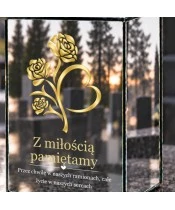 Znicz lustrzany solarny LED – Kwiaty serce - widok produktu