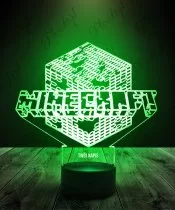 Lampka LED 3D Plexido Minecraft Napis