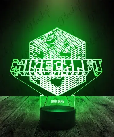 Lampka LED 3D Plexido Minecraft Napis