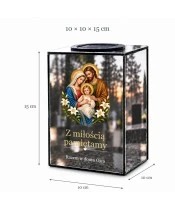 Znicz lustrzany solarny LED – Święta Rodzina - widok produktu