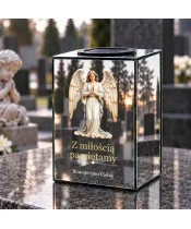 Znicz lustrzany solarny LED – Modlący się anioł - widok produktu