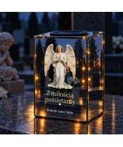 Znicz lustrzany solarny LED – Modlący się anioł - widok produktu