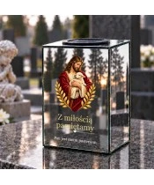Znicz lustrzany solarny LED – Dobry Pasterz - widok produktu