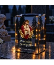 Znicz lustrzany solarny LED – Dobry Pasterz - widok produktu