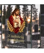 Znicz lustrzany solarny LED – Dobry Pasterz - widok produktu