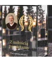 Znicz lustrzany solarny LED – Skrzydła pamięci ze zdjęciem - widok produktu