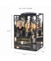 Znicz lustrzany solarny LED – Skrzydła pamięci ze zdjęciem - widok produktu