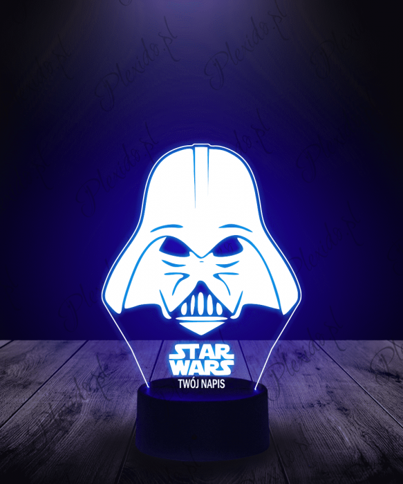 Lampka LED 3D Plexido Darth Vader Napis Star Wars - 1