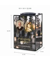 Znicz lustrzany solarny LED – Modlący się anioł ze zdjęciem - widok produktu