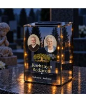 Znicz lustrzany solarny LED – Drzewo pamięci — dla Rodziców, dwa zdjęcia - widok produktu