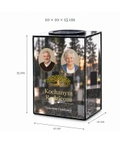 Znicz lustrzany solarny LED – Drzewo pamięci — dla Rodziców, dwa zdjęcia - widok produktu