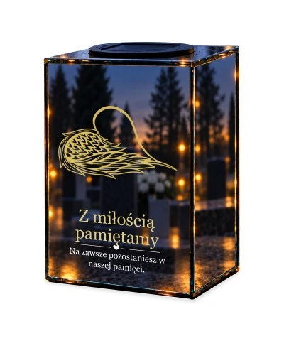 Znicz lustrzany solarny LED – Skrzydła