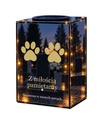 Znicz lustrzany solarny LED – Pamięć o wiernym przyjacielu