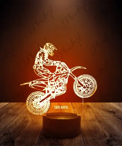 Lampka LED 3D Plexido Motocross Motocyklista