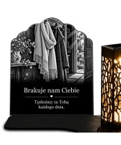 Znicz solarny – Szal pełen wspomnień – czarno-biały - widok produktu
