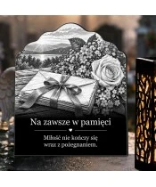Znicz solarny – List pamięci – czarno-biały - widok produktu