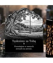 Znicz solarny – Cisza pod jabłonią – czarno-biały - widok produktu
