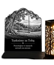 Znicz solarny – Cisza pod jabłonią – czarno-biały - widok produktu