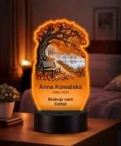 Personalizowana lampka pamięci LED – Światło pamięci – Ławka pod drzewem — widok 2