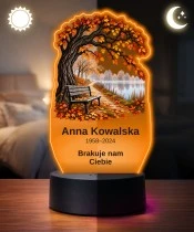Personalizowana lampka pamięci LED – Światło pamięci – Ławka pod drzewem — widok 3