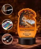 Personalizowana lampka pamięci LED – Światło pamięci – Ławka pod drzewem — widok 4
