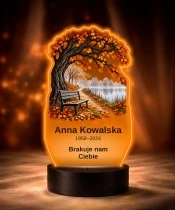 Personalizowana lampka pamięci LED – Światło pamięci – Ławka pod drzewem — widok 6
