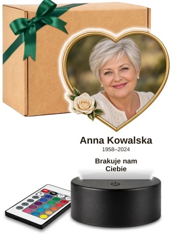 Personalizowana lampka pamięci LED – Światło pamięci – Serce ze zdjęciem — widok 1
