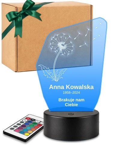 Personalizowana lampka pamięci LED – Światło pamięci – Dmuchawiec — widok 1