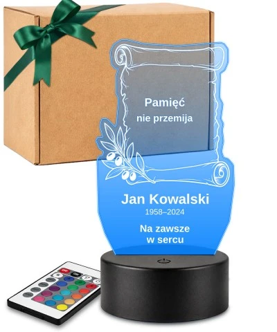 Personalizowana lampka pamięci LED – Światło pamięci – Pergamin Pamiętamy — widok 1
