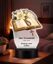 Personalizowana lampka pamięci LED – Światło pamięci – Księga z różańcem — widok 2