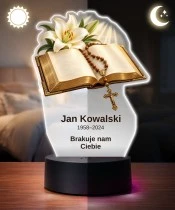 Personalizowana lampka pamięci LED – Światło pamięci – Księga z różańcem — widok 3