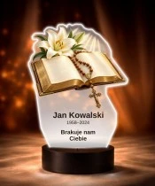Personalizowana lampka pamięci LED – Światło pamięci – Księga z różańcem — widok 6
