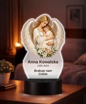 Personalizowana lampka pamięci LED – Światło pamięci – Anioł tulący dziecko — widok 2