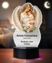 Personalizowana lampka pamięci LED – Światło pamięci – Anioł tulący dziecko — widok 3