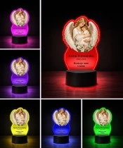 Personalizowana lampka pamięci LED – Światło pamięci – Anioł tulący dziecko — widok 5