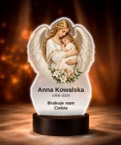 Personalizowana lampka pamięci LED – Światło pamięci – Anioł tulący dziecko — widok 6