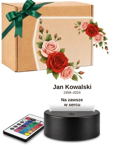 Personalizowana lampka pamięci LED – Światło pamięci – Róże wspomnień — widok 1