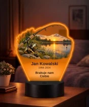 Personalizowana lampka pamięci LED – Światło pamięci – Wędkarz — spokojna woda — widok 2