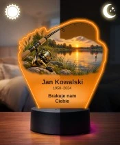 Personalizowana lampka pamięci LED – Światło pamięci – Wędkarz — spokojna woda — widok 3