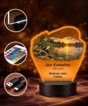 Personalizowana lampka pamięci LED – Światło pamięci – Wędkarz — spokojna woda — widok 4